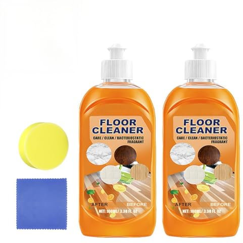 2 Stück Floor Cleaner, 100 Ml Bodenreiniger, Holzboden Reiniger, Fliesenreiniger, Vinylboden Marmor Reiniger, Schnelle Dekontamination, Polieren Und Aufhellen