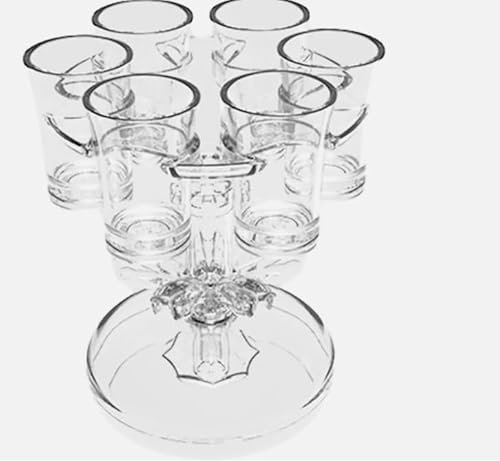 Shot Dispenser with Glasses, Clear 6 Shot Glass Dispenser, 6 Shot Glass Dispenser and Holder, Beer Dispenser for Cocktail Juice Whiskey, Acrylic Touchless Shot Pourer, PartyDrink Dispenser
