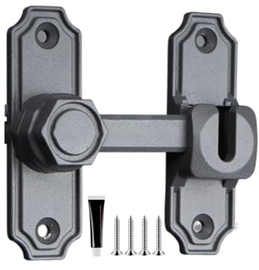 Barn Door Lock Latch, Zinc Alloy Door Lock, Auxiliary, Retrofitable Interior, Easy Installation, 4.45x2.36x1.26 Inches, for Backyard