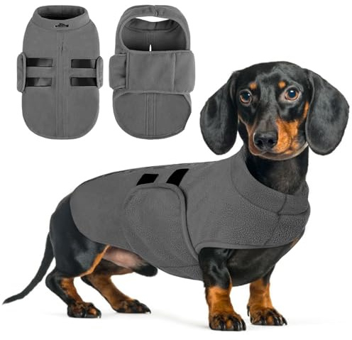 Queenmore Hundepullover Fleece Hundemantel Winter, Kleine Hunde, Grau, XS | Hunde Pullover Fleece Dackel, Chihuahua, Bulldog, Yorkshire, für Gemütliche Stunden Zu Hause Oder Im Hundebett