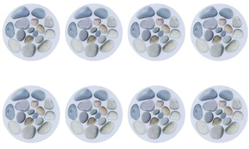 Gorise Juego de 8 pegatinas antideslizantes para bañera, extragrandes, diseño de adoquines, cinta de agarre para ducha y prevención de resbalones.