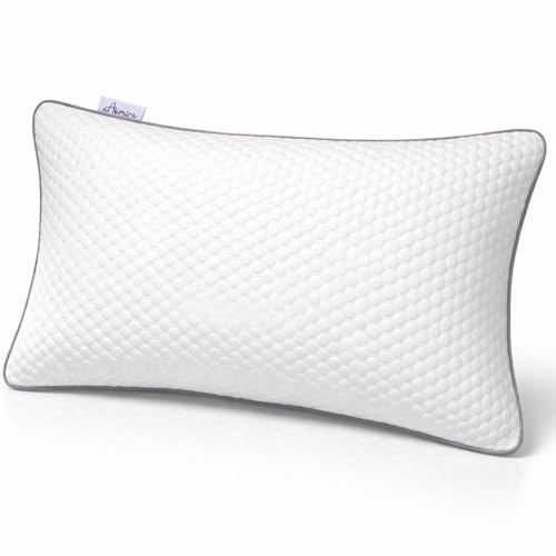 Aamira Shredded Memory Foam Bed Pillow 70x45cm, Orthopaedic Neck & Shoulder Support, Hypoallergenic, Adjustable Height, Removable Washable Bamboo Cover, Ideal for Stomach, Back & Side Sleepers