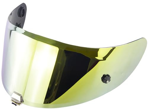 Visière de Casque pour HJC HJ-26 RPHA11 RPHA70, Protection UV Teintée Verres de Casque de Moto, Lentille de Lunettes de Casque Pare-Brise de Visière de Casque,I Gold Film