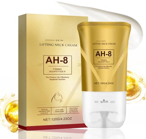 AH-8 Firming Neck Cream - Collagen Halscreme - Straffende Anhebende Hals-Cremes Zum Festziehen der Feuchtigkeitsspendenden Haut mit Massagerolle - Anti Falten Creme, Hals und Dekollete Creme,120g
