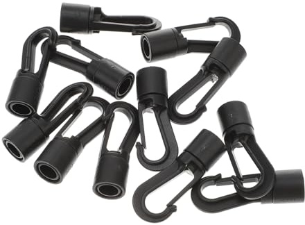 NUOBESTY 25 pezzi Ganci in Plastica per Corda Elastica Resistenti e Antideformazione Terminali per Fissaggio Bungee Leggeri e Durevoli per Tende e Carichi