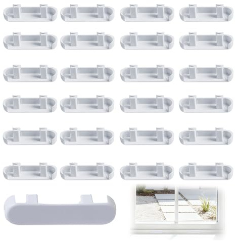 25 Pcs Weep Hole Covers,Window Drainage Caps UPVC Double Glazing Cover Cap | Universal Window Vent Covers Kit,Windows Sill End Hole Decorative Cap Replacement Accessories for Home Kitchen White 25mm