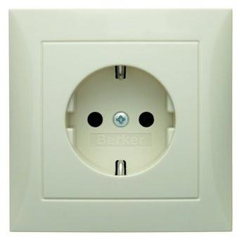 Berker SCHUKO-Steckdose ws/gl 47428982 m.Abdeckplatte S.1 Steckdose 4011334277668