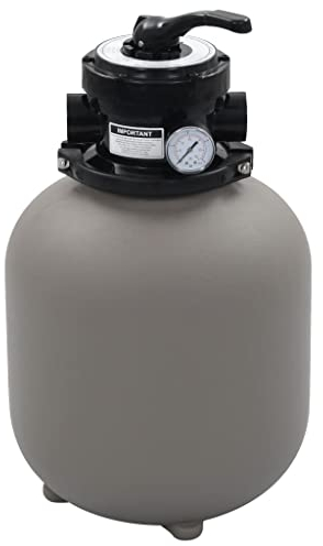 vidaXL Sandfilter mit 4 Wege Ventil Sandfilteranlage Poolfilter Poolpumpe Filteranlage Filterkessel Pool Filter Schwimmbecken Grau 350 mm 7 m³/h