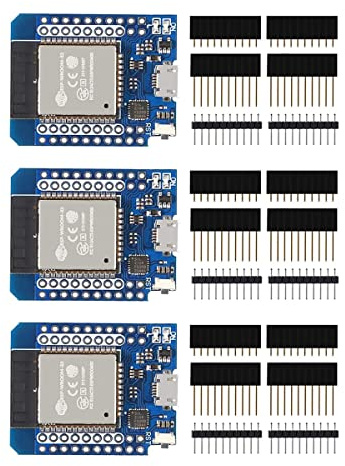 Hailege 3pcs ESP32 Mini ESP-WROOM-32 Carte de développement WLAN WiFi Bluetooth CP2104 Carte de développement de l’Internet des Objets avec Broches
