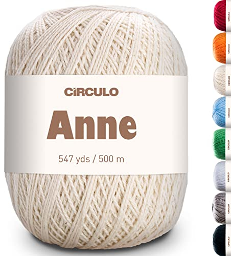 CÍRCULO – Hochwertige Wolle zum Stricken & zum Häkeln | 100% Baumwolle mercerisiert - 500m - Qualität seit 1938 (beige)