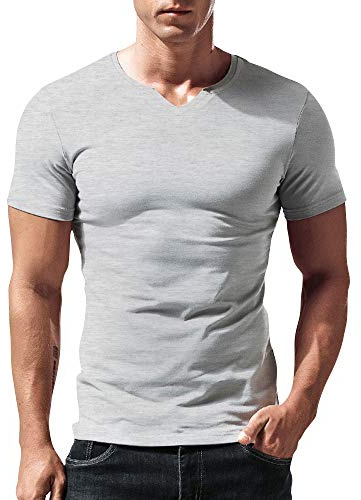 Herr Slim Fit Långärmad Henley T-shirt Vardaglig V-ringad Undertröjor Bomull