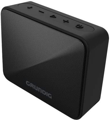 GRUNDIG, Altoparlante portatile Bluetooth 5.0 Splashproof IPX5-3,5WRMS, vivavoce 20h di autonomia, ingresso ausiliario -1 Radiatore di Bassi Passivi, Possibilità di associare 2 altoparlanti stereo