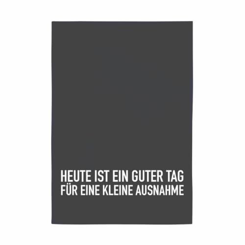 17;30 - HG033A - Geschirrtuch, grau, Heute ist EIN guter Tag für eine kleine Ausnahme, Baumwolle, 50cm x 70cm, waschbar bis 60 Grad