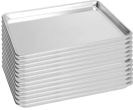FSUON 12-pack halvstorlek bakplåtspanna, aluminium kommersiell kakplåt, hållbar & anti-stick 45 cm x 33 cm