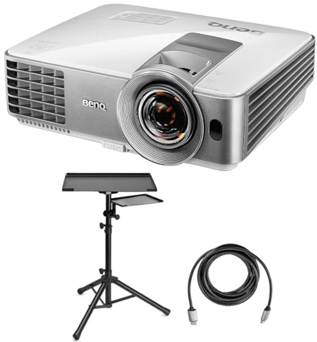 BenQ TH575 1080p Gaming Projector, 3800 Lumens, 16.7ms Low Input Lag, High Contrast, Dual HDMI, 3D Ready, Auto Keystone, 1.1x Zoom, Bundle with Stand & Accessory Tray + HDMI 2.0 Cable, 3 Year Warranty