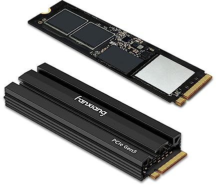 fanxiang S900 1TB PCIe 5.0 NVMe M.2 SSD, Up to 10000MB/s for High End Computing, Workstations, Internal Gaming SSD Solid State Drive with HEATSINK & DRAM, Gen 5 PCIe, Internal Solid State Drive(2280)
