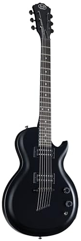 J & D M8B E-Gitarre, Single Cut, Mattschwarz, Humbucker Tonabnehmer, Tune-o-Matic Brücke, 22 Bünde