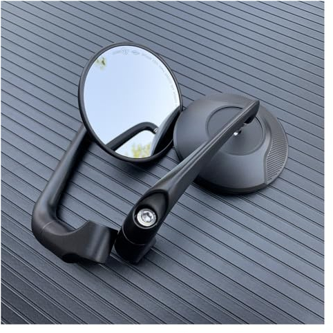Lenkerendenspiegel Motorrad Für Suzuki Für Cafe Für Racer Schwarz Motorrad L-bar Retro Rückspiegel Lenkerspiegel Motorrad