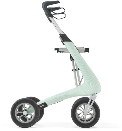 byACRE Nordic Pioneer - vielseitiger, leichter Aluminium-Rollator - nur 5,9 kg/für Indoor & Outdoor/leicht faltbar mit integriertem Sitz (Gletschergrün)