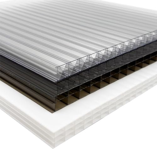 Britshield® Cut to Your Special Size - 16mm Polycarbonate Roofing and Greenhouse Sheets Various Colour - Free Breather and Aluminum Tape