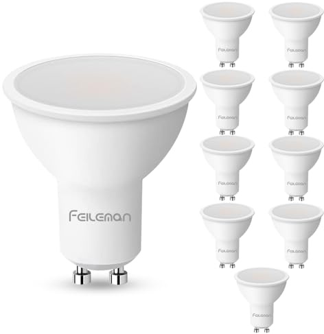 FEILEMAN GU10 LED Lampe Warmweiss 9W Spotlight 3000K, GU10 spot 120° Abstrahlwinkel Nicht Dimmbar 806LM 220-240v Gu10 LED Reflektorlampen Ersetzt 80W Halogenlampen,10 Stück