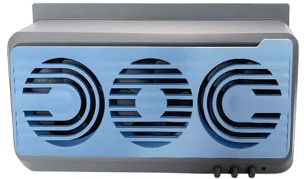 Shkalacar 3 ventiladores para coche, USB y alimentado por energía solar, con interruptor independiente, enfriador de aire silencioso para SUV, sedán, furgoneta y asiento de oficina (gris)
