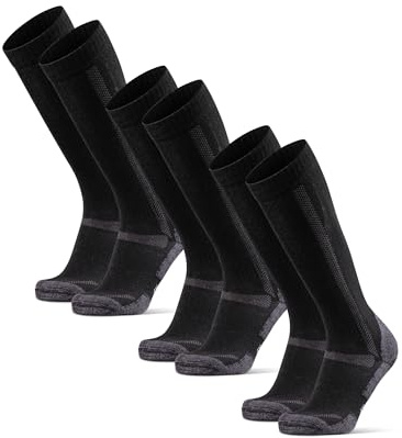 DANISH ENDURANCE Knähöga Vandringsstrumpor, Merinoull, Varma, 1 & 3-pack | Knähöga vandringsstrumpor i merinoull, dämpning och luktresistenta för vandring och vinteräventyr, Unisex