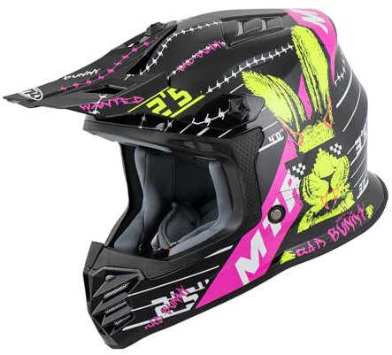 X7B-S Bunny Kinder Crosshelm, Motorradhelm Kinder, Fahrradhelm Sicher & Leicht, Perfekt Für Motorrad & Roller, CE Zertifiziert, Robust & Komfortabel, YS