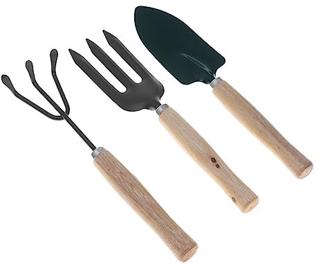 Sosoport 3-teiliges Mini-gartengeräte-Set Pflanzenanbau-Werkzeug-Set Kleiner Gartenrechen Schaufel Handkelle Für Pflanzen Zufällige Farbe