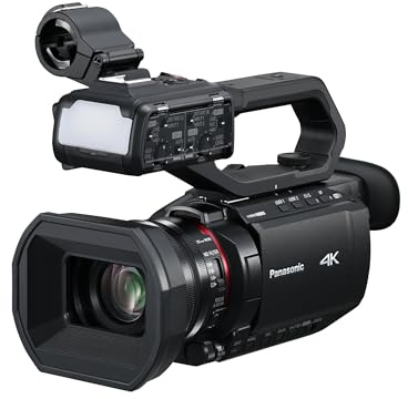 Panasonic CX18 | Caméra Semi-Pro 4K (Qualité vidéo 4K 60p, Zoom Optique 24x, Grand Angle 25mm, 3G-SDI, Stabilisé, Live Streaming, Eclairage LED, Double XLR, Wi-FI) Noir
