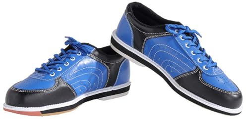 Hiuzylqx Scarpe da Bowling per Uomo, Scarpe Ginnastica Bowling in Pelle, comode e Leggere, Moda Casual per Bowling Indoor e Outdoor a Destra,Blu,44 EU
