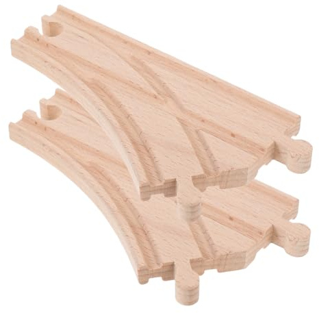 BCOATH 2stücke Holzeisenbahnschienen-zubehör Mehrrichtungs-weichenschienen Lernspielzeug Für Junge Mädchen Kompatibel Mit Eisenbahn-spielzeugsets Aus Robustem Holz