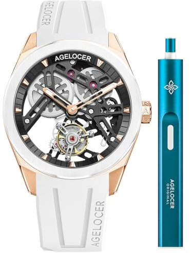 agelocer Ny Tourbillon man mekanisk klocka safir keramisk infattning skelett män armbandsur, Lq_9101y10-r