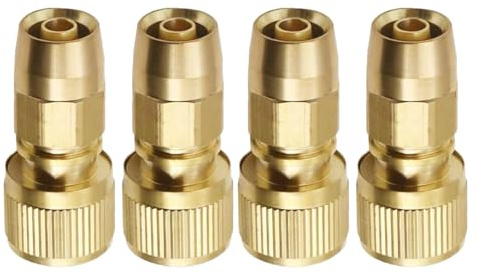 4-teiliges Messing-erweiterbares Schlauchreparatur-Verbinder-Set, Gartenschlauch-Teile-Verbinder, Schlauchreparatur-Verbinder-Zubehör, Schlauch-Stecker-Buchse-Reparatur-Verbinder