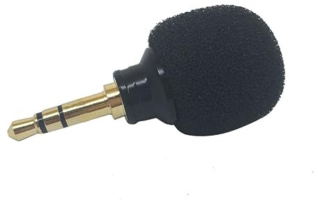 Kleiner Stereo Mikrofon aus Metall, Schwarz, Tragbar für Sprachaufnahmen | Mobiltelefon und PC Beim Chatten, 50g Leicht, Kompakte Kleiner Bauform