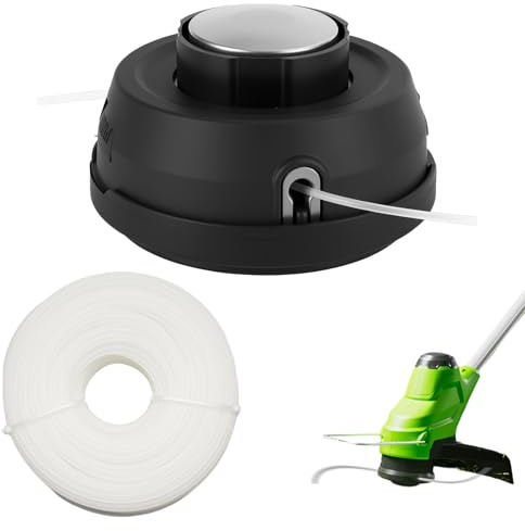 SilverChry Cortacésped Cabezal de Corte, con Rosca Izquierda M10, Cabezal Roscado Easy Load&Go Es Adecuado para Cortadoras de Césped de Nailon de 2,4 Mm y 30 m (Color de Cuerda Aleatorio) (Rodamiento)