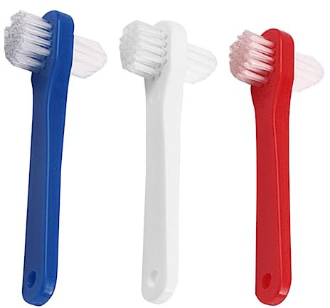 BATHVEVE 3pièces Brosse à Dents Pour Prothèse Petite Tête Poils Souples Kit De Nettoyage Pour Prothèses Dentaires Adultes