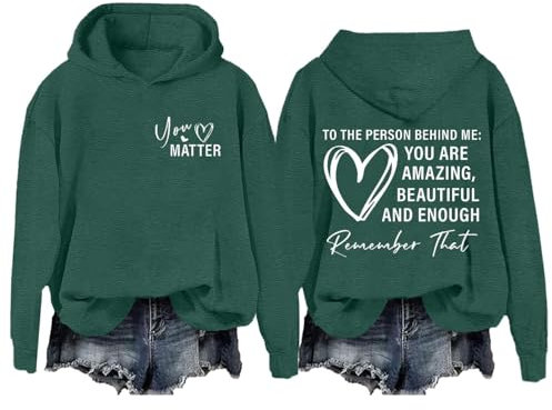 Angxiwan Womens Clothes Sale Clearance Hoodies for Women UK Fashion Backprint Long Sleeve Sweatshirt,To The Person Behind Me Hoodie Dear Person Behind Me Hoodie You Sweatshirts for Women UK Clearance