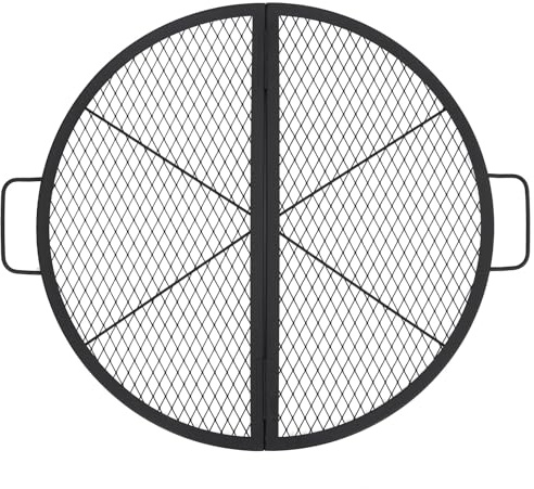 AffinityFurn 36 Inch X-Marks Fire Pit Grill Cooking Grate, Campfire BBQ Grill Grid, Outdoor Campfire BBQ Grill with Handle, Reusable Cooking Grates for Outside Party Gathering