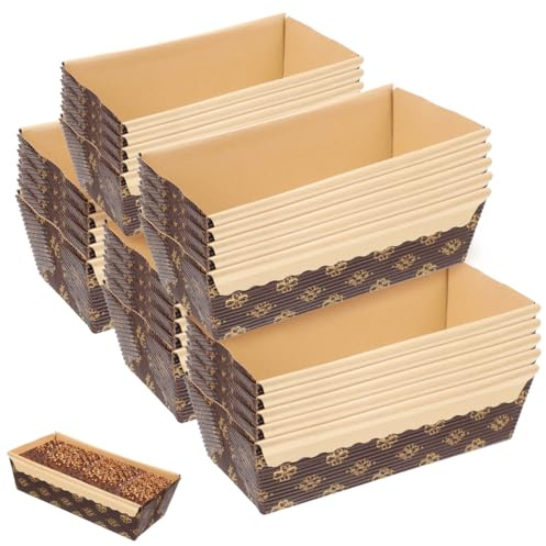 Gatuida Kastenform Kuchen Papier: 25 Stück Backform Kastenform 15 cm Toastbrot Brotbackform für Kuchen Brot Backen Brot Pfannen Papierschalen Tortenförmchen Papierförmchen für Küche und Party