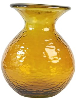 Villa Altachiara Vaso fiori in vetro riciclato giallo, trasparenze luminose, cm 20x23,5, Design Moderno e Elegante, Ideale come Portafiori, Centrotavola o Decorazione per Casa, modello Balloon
