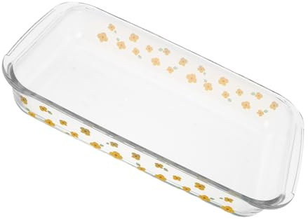 Cabilock Plat à Rôtir Verre Rectangulaire Résistant à Haute Température Plat Cuisson Four et Micro-ondes pour Poissons Vapeur Lasagnes et Rôtis Nettoyage Facile et Multifonction pour Repas