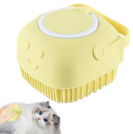 WJnflQN Hundeshampoo Bürste | Hundepflegebürste Mit Seifenspender | Pflegekamm Reinigungswerkzeug Für Welpen Kätzchen - Dusche Hotel Spa Badewanne Zuhause