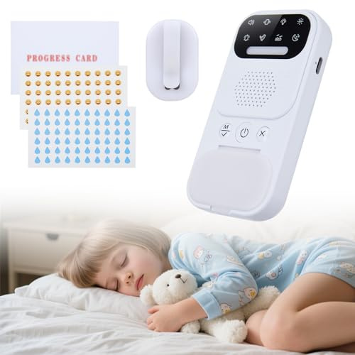 Allarme Notte Asciutto Bestcool Senza Fili Ricaricabile - Sistema Anti-Pipì per Bambini e Adulti con Addestramento Notturno,Avvisi Sonori e Vibrazioni,4 Tonalità,Illuminazione Serale e Luce di pulizia