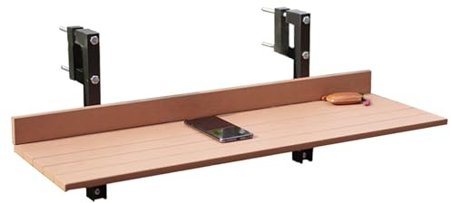 Table de bar pliante pour balustrade de balcon – Table d'appoint réglable pour l'extérieur, peu encombrante, parfaite pour terrasse, patio, jardin et balustre
