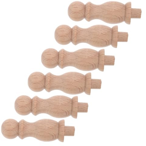 CONGARTENO 6pcs Natural Wood Wall Hooks Unfinished DIY Wooden Pegs for Hanging Hats Coats Towels Bags Modern Minimalist Beech Wood Rack for Hallway Clothes Organizer
