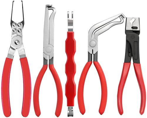 Electrical Disconnect Pliers & Connector Removal Tool Set 5PCS | Precision Tips, Reaches Tight Spaces, Comfortable Non-Slip Grips, Reduces Connector Damage, Ideal for Auto Repairs