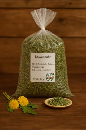 Getrockneter Löwenzahn – 1 kg aus Regionalem Anbau für Pferde, Nager, Schildkröten, Hühner, Vögel