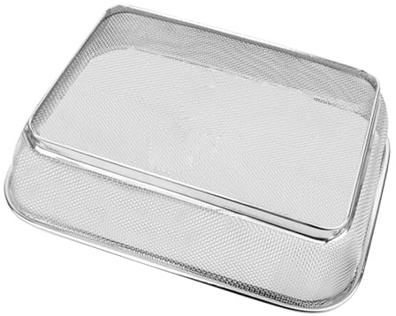 Generisch 304 Edelstahl Siebkorb Rechteckiges Abtropfsieb 34X25X8cm Robust und Verformungsbeständig Gemüsekorb für Küchenabfluss und Obst Multifunktionales Sieb