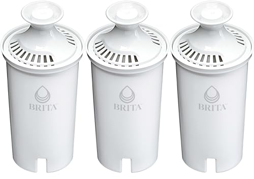 Brita Standard Water Filter for Pitchers and Dispensers, BPA-Free, Reduces Copper, Cadmium and Mercury Impurities, Lasts Two Months or 40 Gallons, Includes 3 Filters for Pitchers